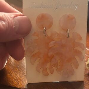 Elegant Pink Leaf Earrings